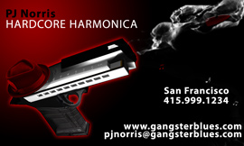PJ Norris Hardcore Harmonica business card