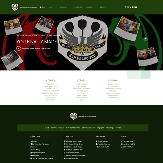 San Francisco Darts League website